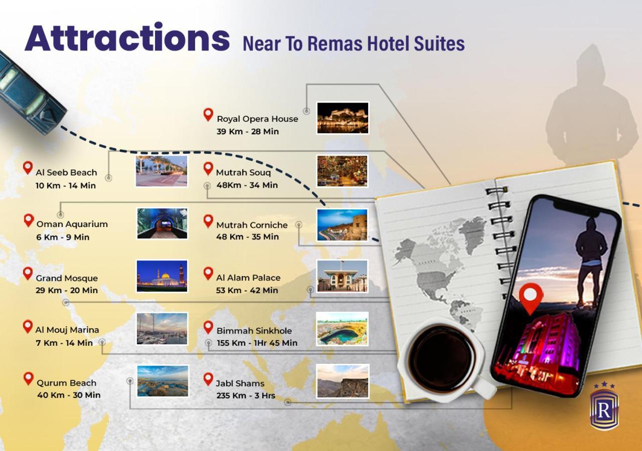 Remas Hotel Suites - Al Khoudh, Seeb, Muscat Exterior photo